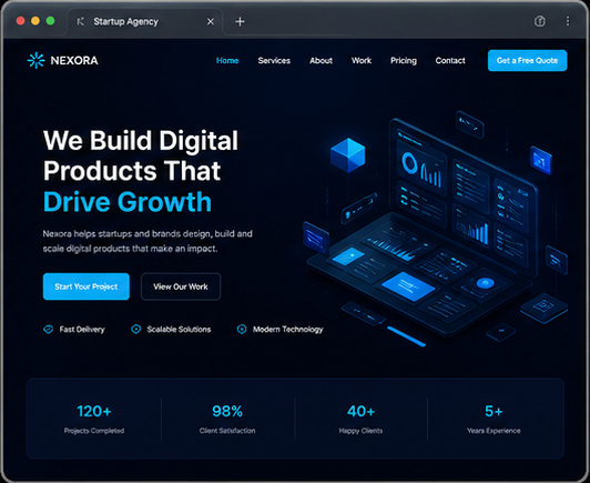 Business landing page preview